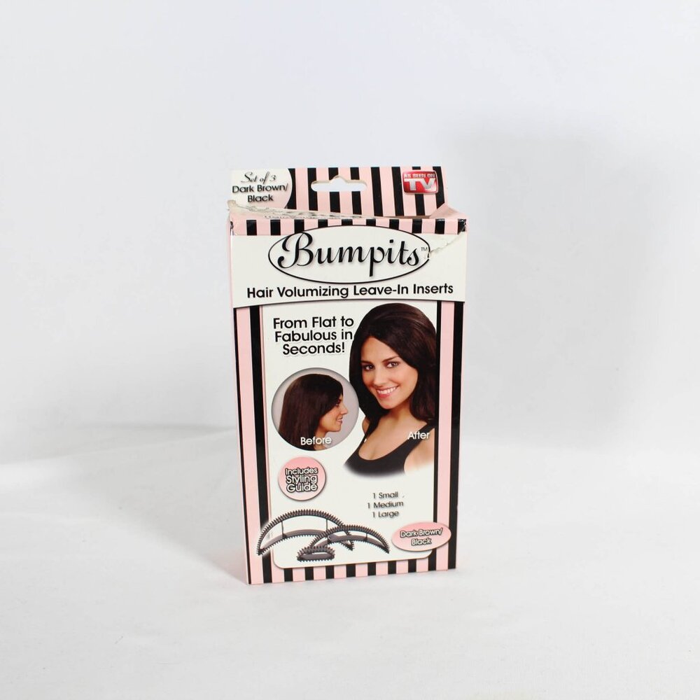 Vintage Y2K 2000s Bumpits Hair Accessory - Dark Brown/Black, Large & Small Sizes